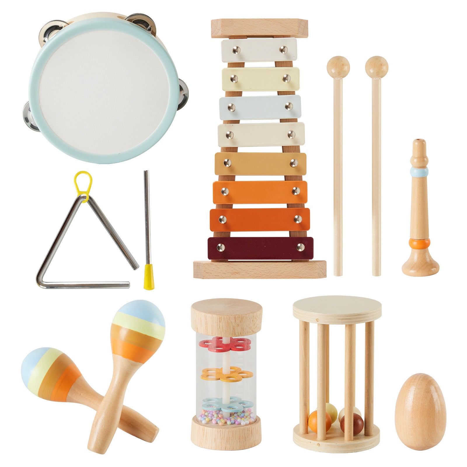 Toddler Musical Instruments Montessori Wooden Toys Baby Xylophone Set