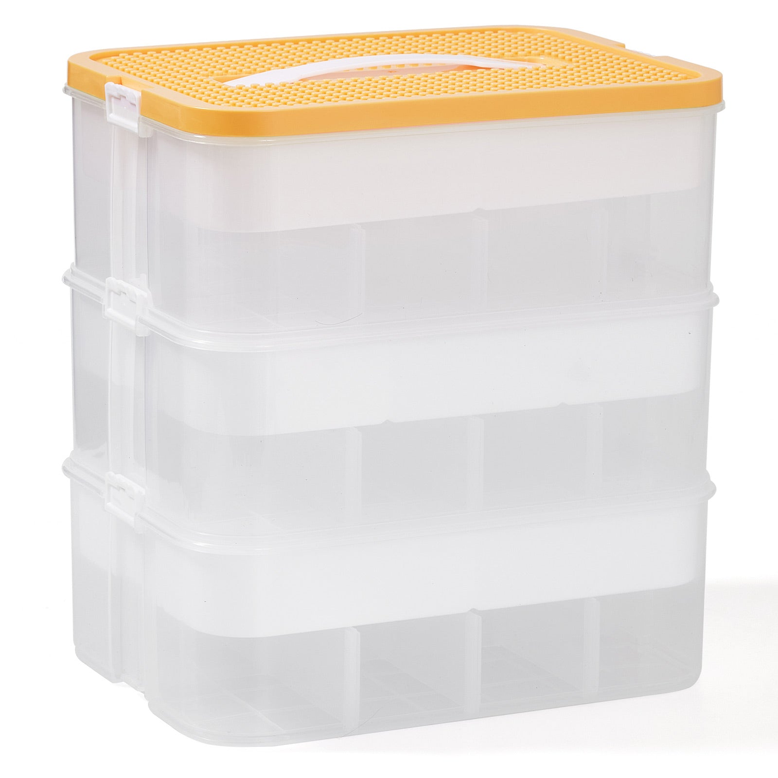 Building Block Organizer Box 3-Layer Stackable Toy Storage Bin Case