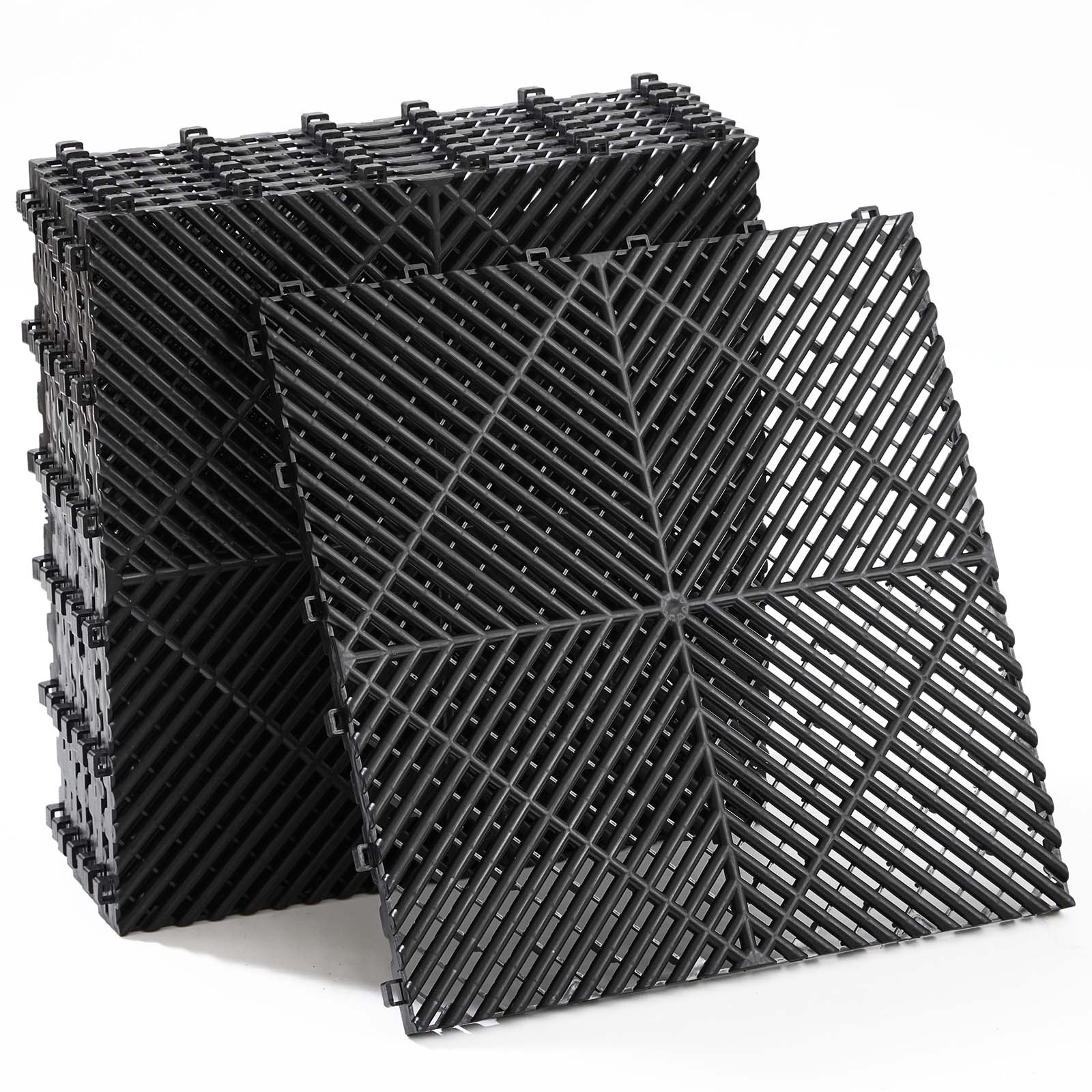 Interlocking Non-Slip Garage Floor Tiles - 8-Pack