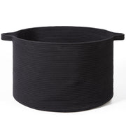 90L Woven Laundry Basket Foldable Storage Hamper Decor Organiser - Black