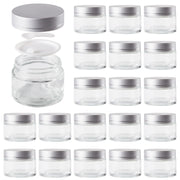 Chenshia 20Pc Glass Cosmetic Jars Leak Proof Travel Containers Spatula&Lids - Transparent