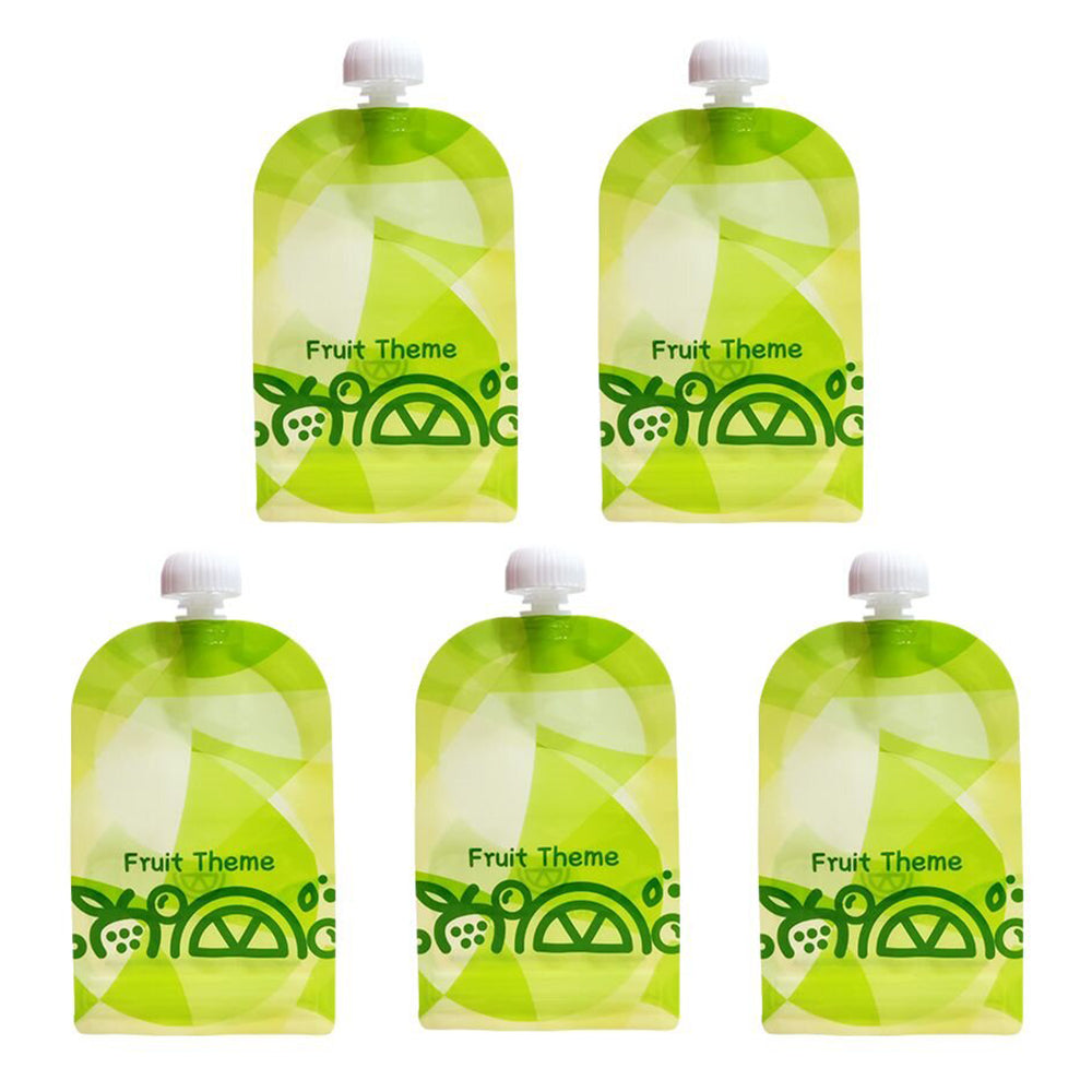 150ml Green Reusable Baby Puree Pouch (5 Pack)