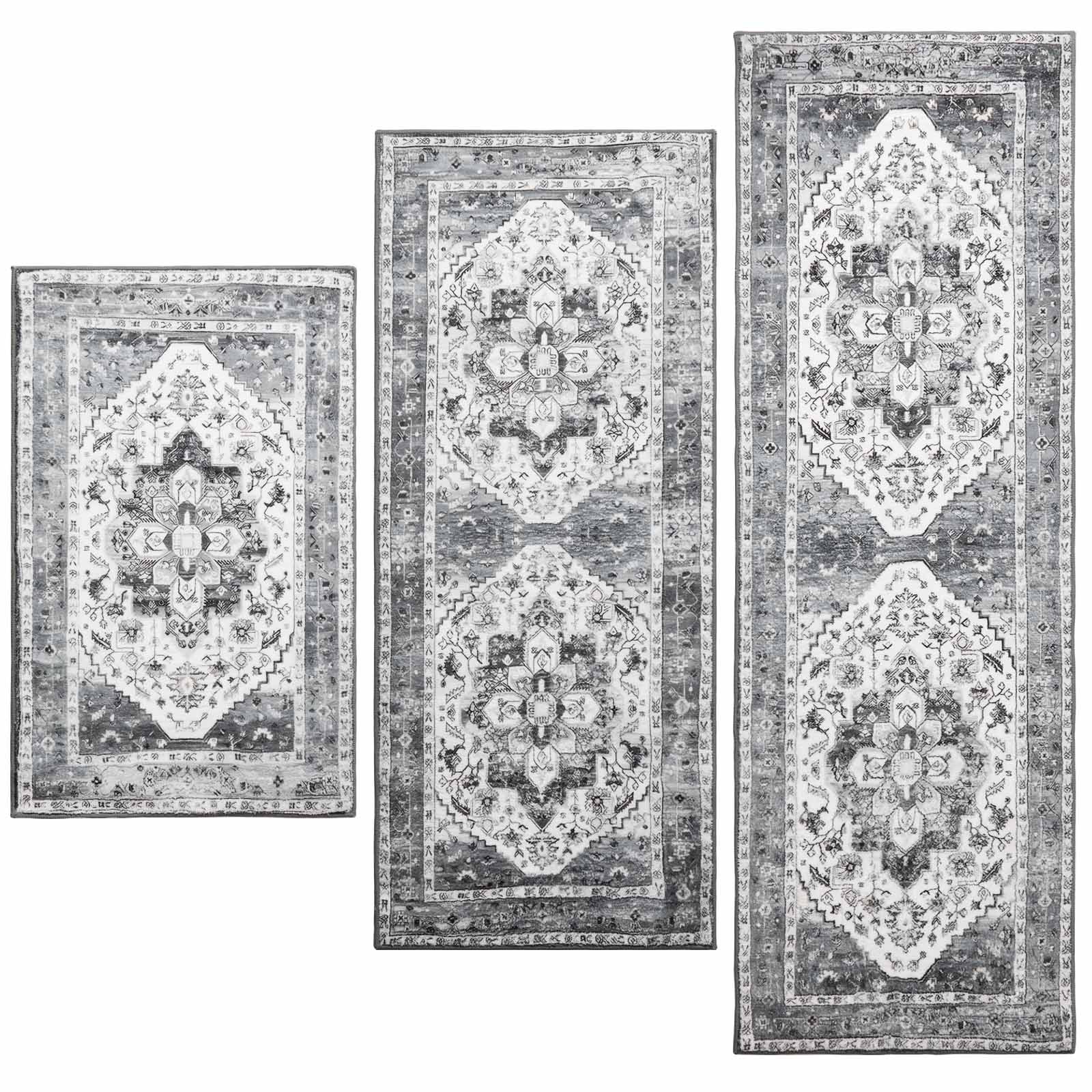 Anti-Slip Washable Kitchen Carpet Floor Mat - 3-Pack