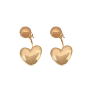 Gold Hypoallergenic Heart Stud Earrings
