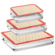 9Pc Stainless Steel Baking Mat Roasting Pan Baking Pan Rack Set