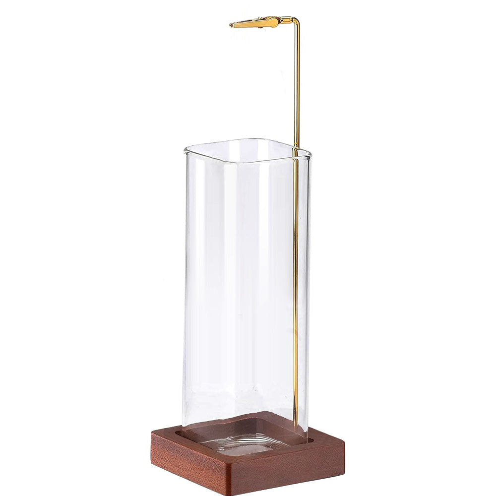 Modern Wooden Incense Burner with Glass Ash Catcher