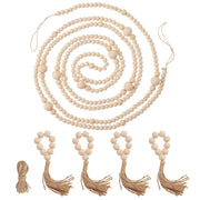 Natural Wood Bead Garland Boho Decor