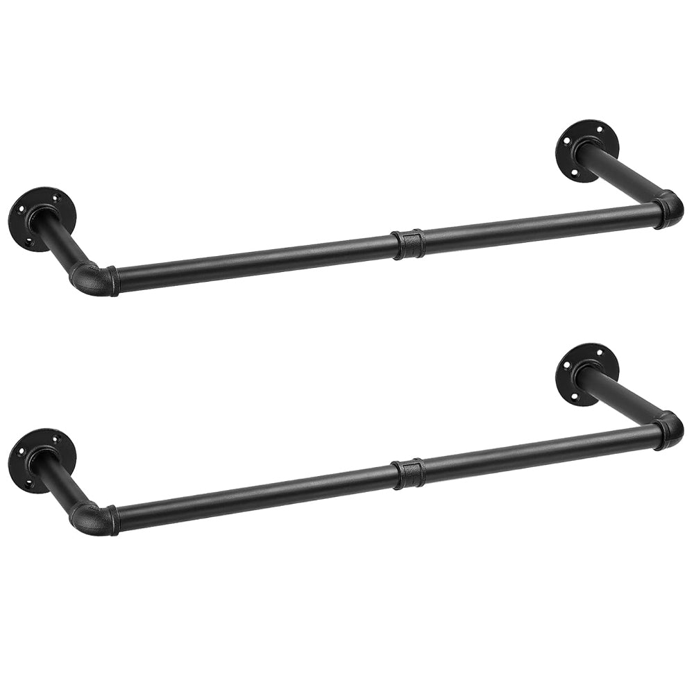 Wall-Mounted Industrial Pipe Clothes Rack | 92.5 cm (2-Pack)