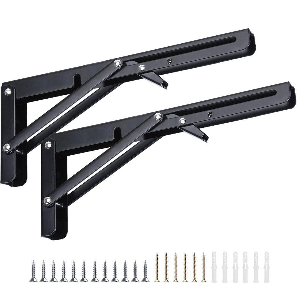 Heavy Duty Stainless Steel Collapsible Shelf Bracket - 2-Pack