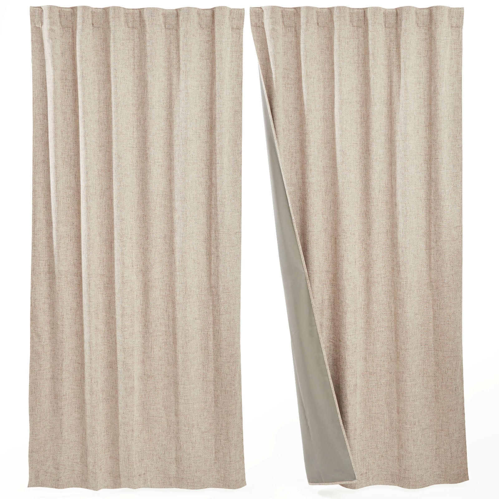 Beige Double Layer Blackout Curtains - 132cm x 244cm