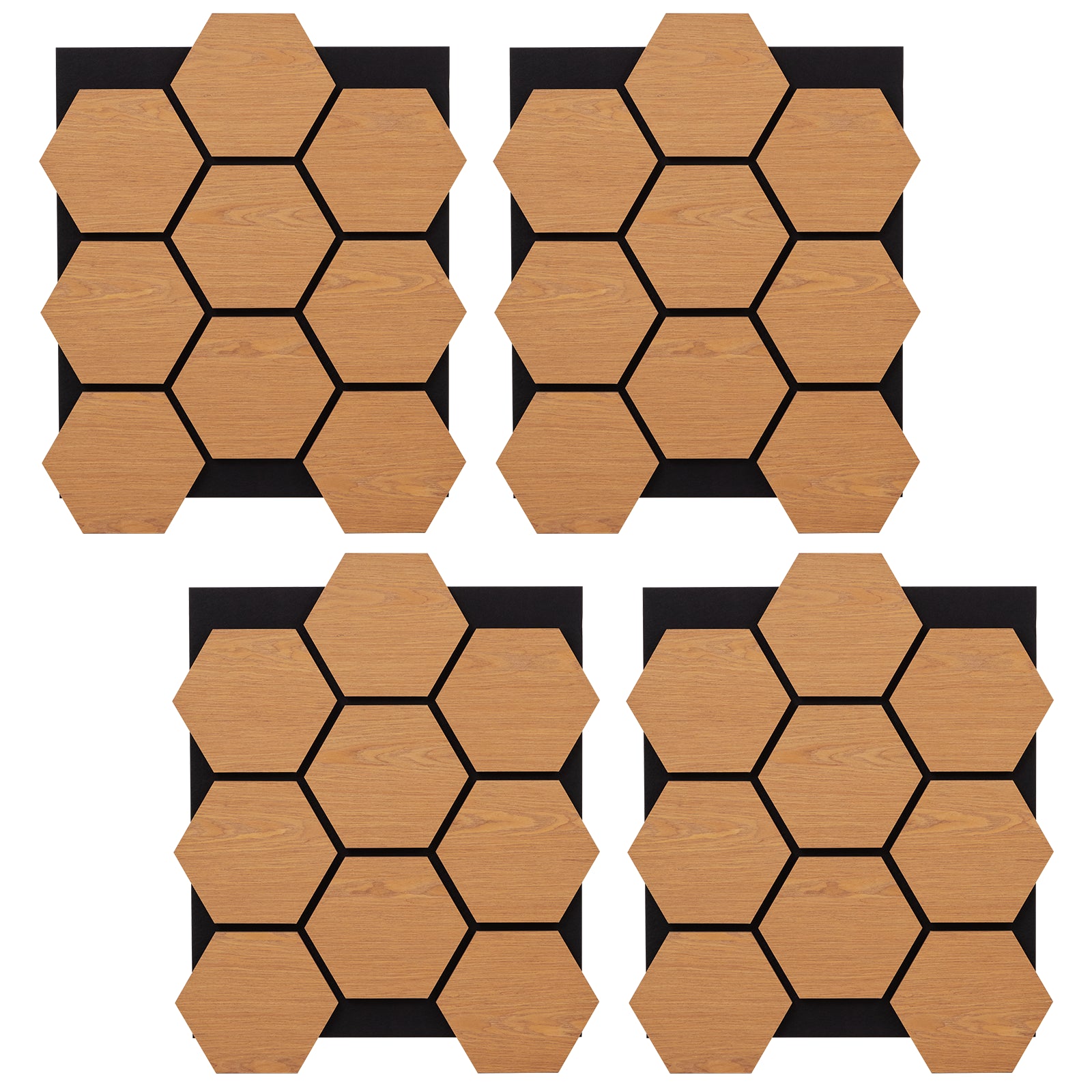 Hexagonal Soundproof Wall Panels - 4 Pack