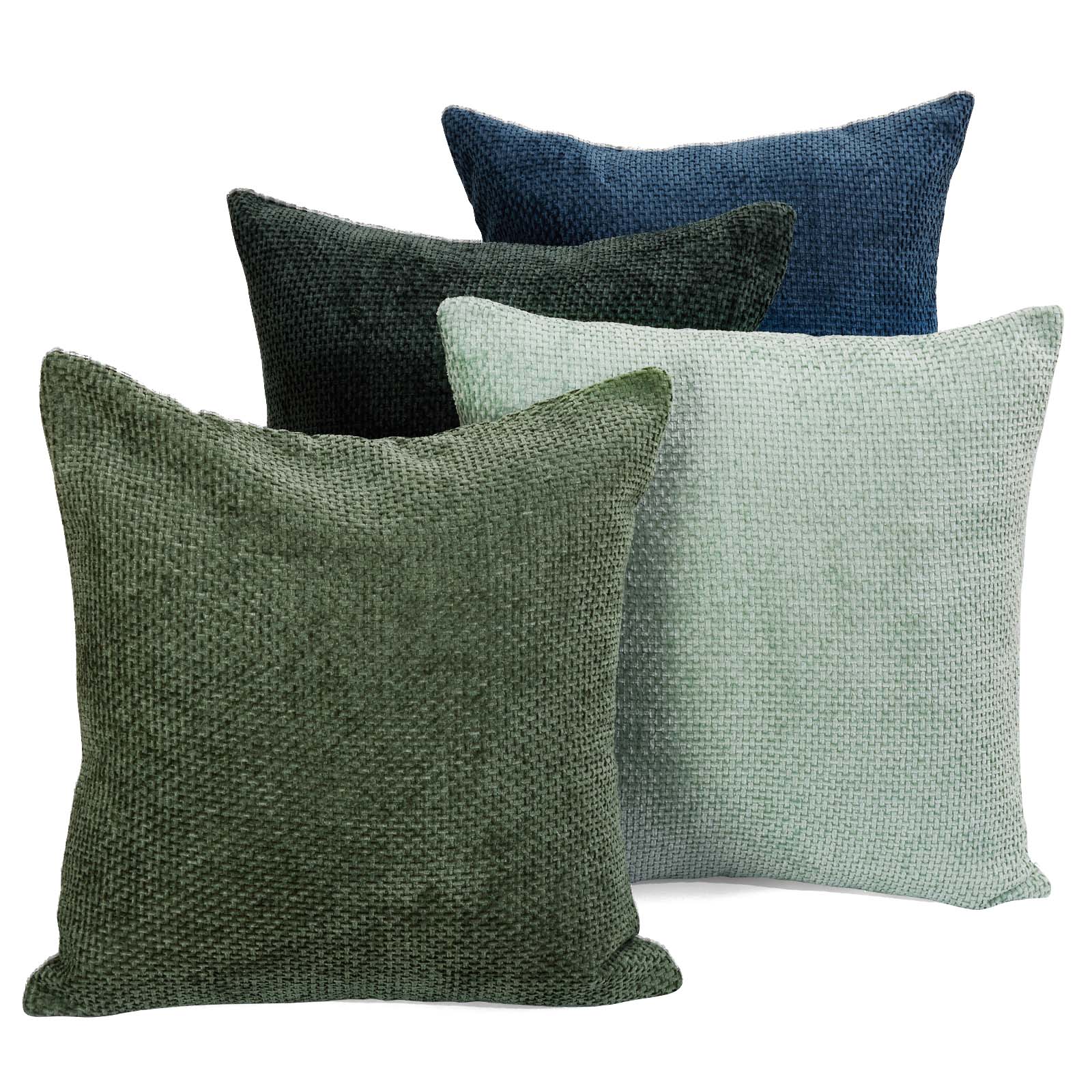 4-Pack Thick Chenille Sofa Cushion Covers Luxury Decorative Pillow Cases - Assorted Colours