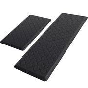 Waterproof Cushioned Kitchen Mat Floor Rug Set - Black