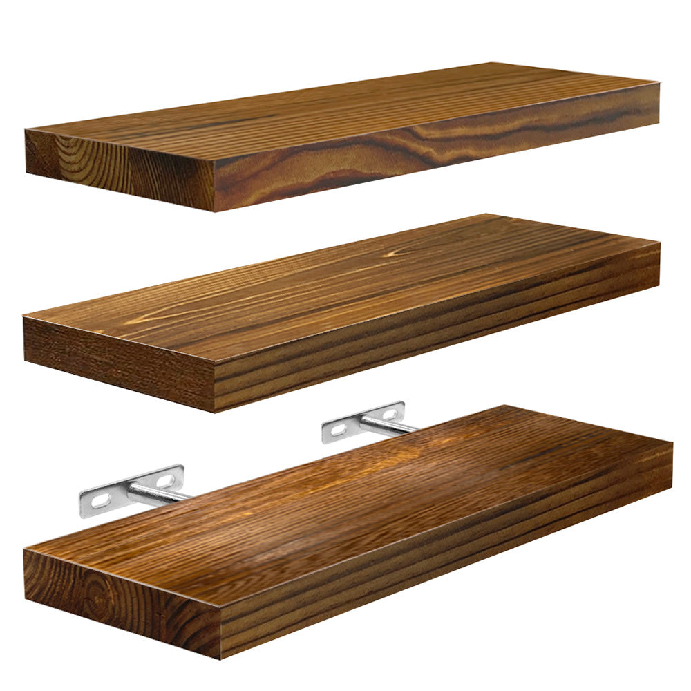 Chenshia Pine Wood Home Office Floating Shelves Wall Storage Display Shelf