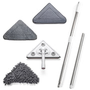 3-in1 Triangular Wall Mop Window Cleaning Kit - Squeegee Extension Pole