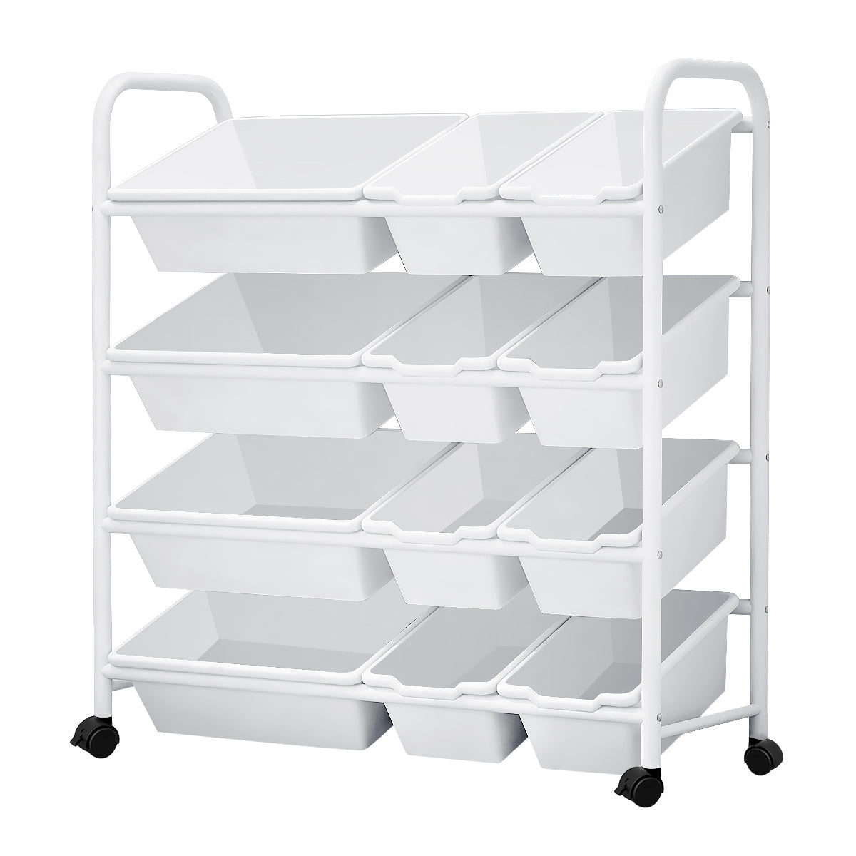 Kids Toy Storage Organizer Shelf Unit 12 Plastic Bins Book Rack Stand