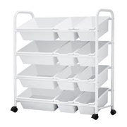 Kids Toy Storage Organizer Shelf Unit 12 Plastic Bins Book Rack Stand
