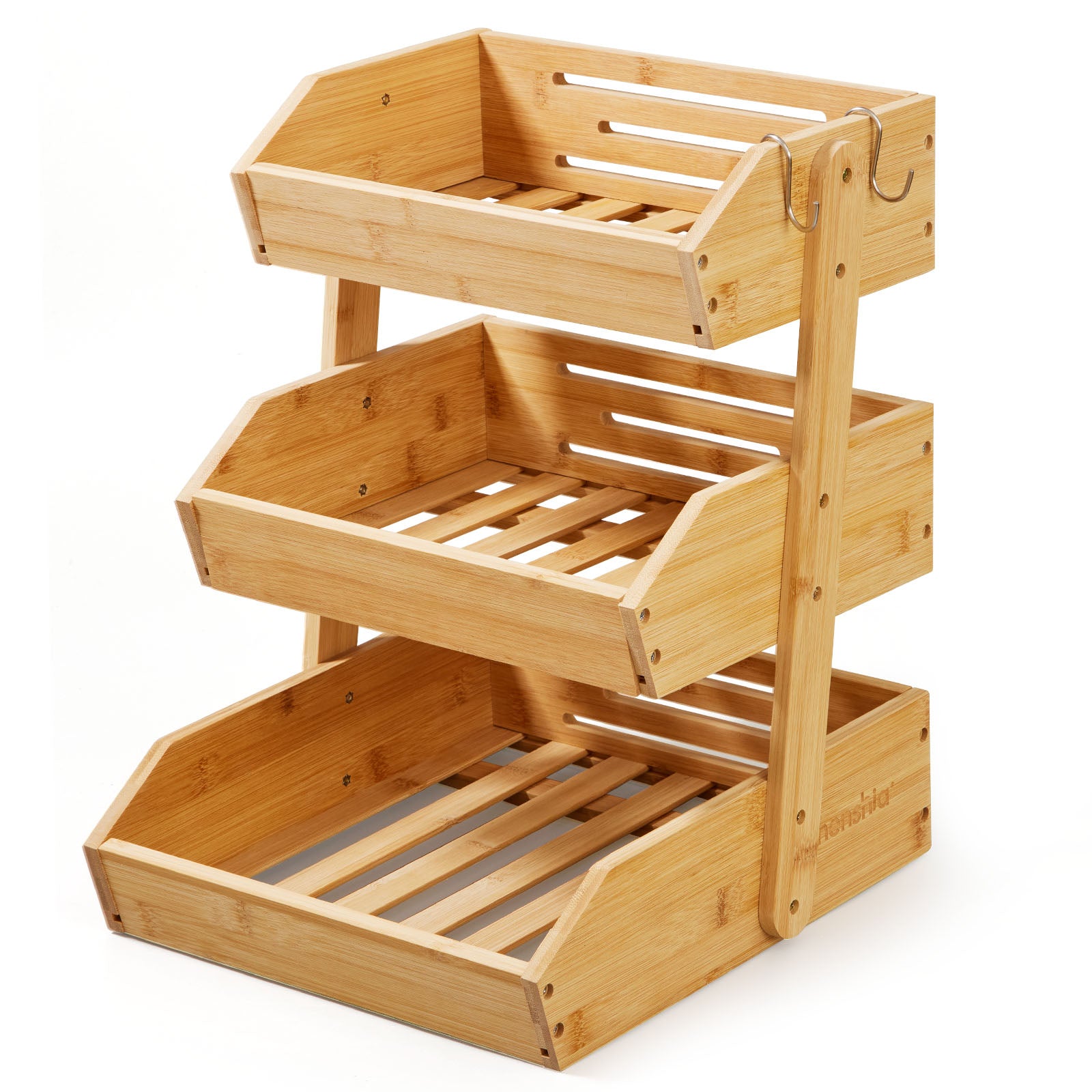 3-Tier Bamboo Kitchen Countertop Food Storage Organiser