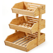 3-Tier Bamboo Kitchen Countertop Food Storage Organiser