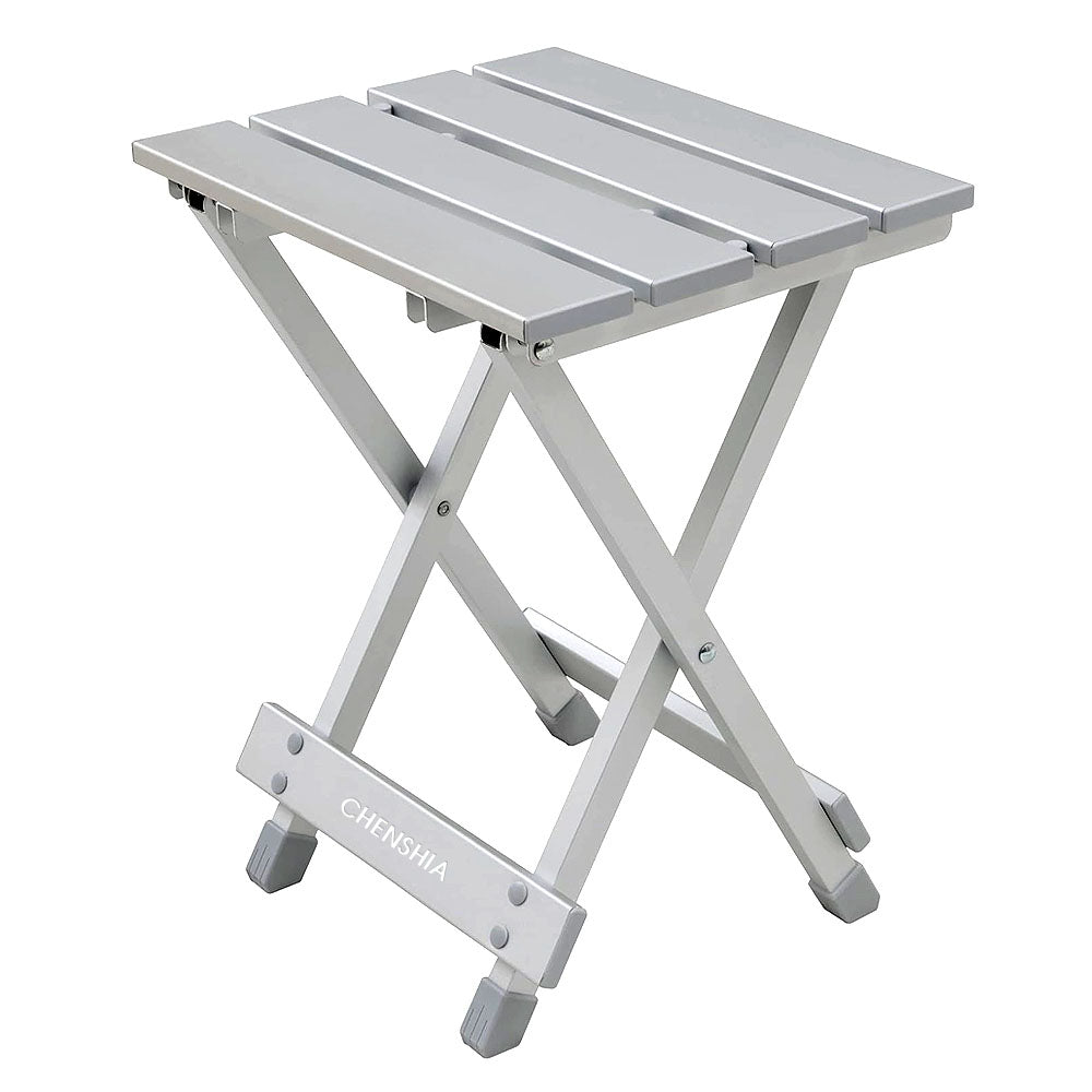 Chenshia 2 in1 Aluminium Foldup Stool & Aluminium Side Table - Light Travel