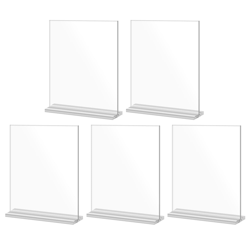Acrylic Desktop Display Stand Menu Flyer Holder - 5-Pack