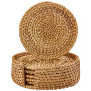 6Pc Boho Drink Coasters Handwoven Round Drink Mats