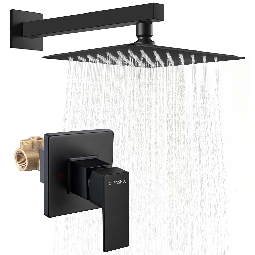 High Pressure Rainfall Shower Faucet & Mixer Set - 25cm