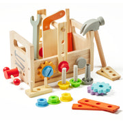 Wooden Toddler Tool Set Box Montessori Bench Construction