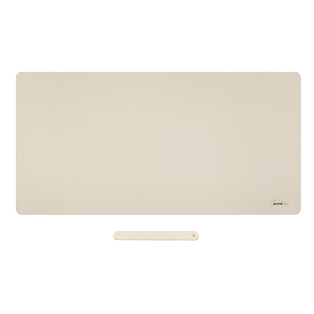 Leather Desk Pad Large Portable Desk Mat - White