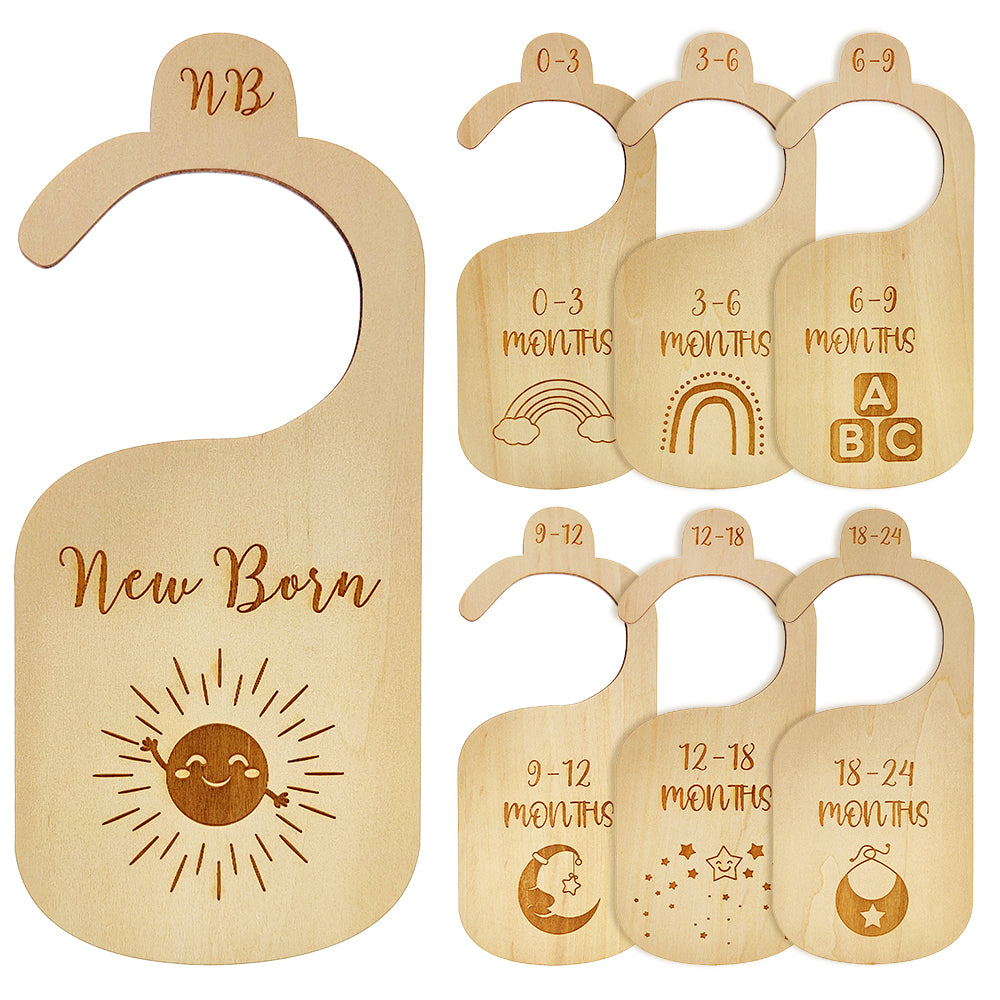 7Pc Wooden Baby Closet Dividers