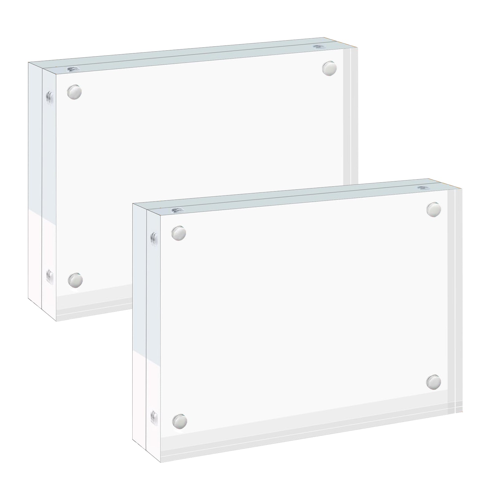 Chenshia 2Pc Acrylic Photo Frame Magnetic Dual-Sided Desktop Picture Frame