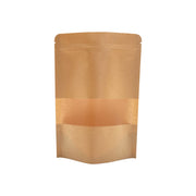 Kraft Paper Stand-Up Pouches with Window - 50 Pack