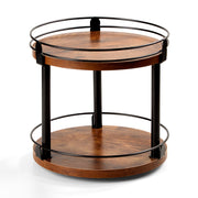 Wooden 2-Tier Lazy Susan Turntable Rotate Spice Organizer Storage
