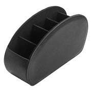 5 Compartment Desktop Organizer - Faux Leather Remote Control Holder
