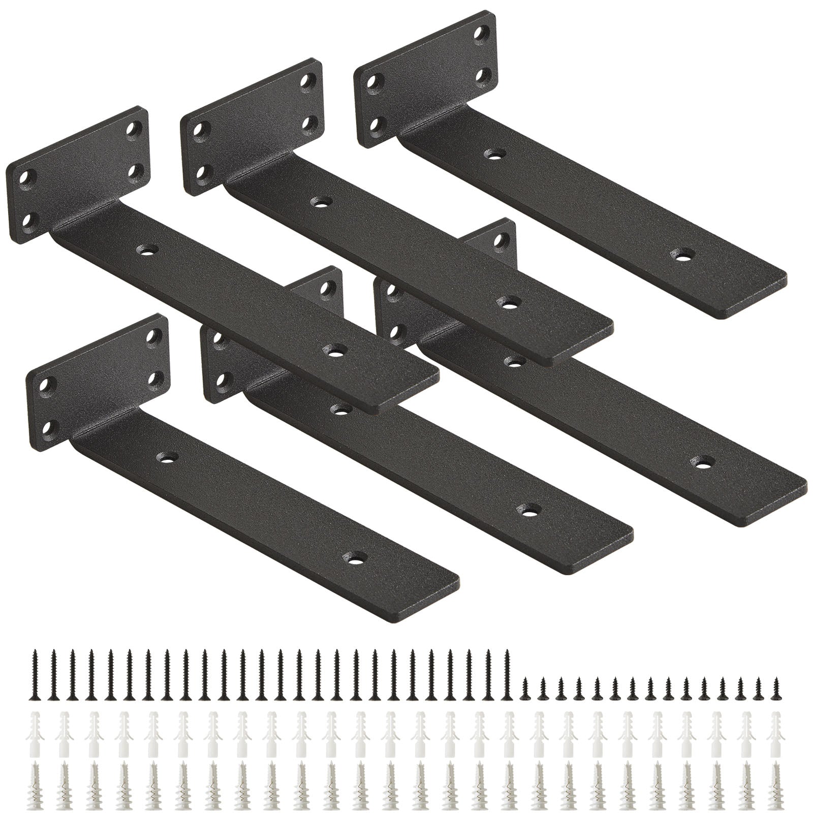 Heavy Duty Floating Shelf Brackets Metal Wall Mount Pack - 6 Pack