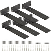 Heavy Duty Floating Shelf Brackets Metal Wall Mount Pack - 6 Pack