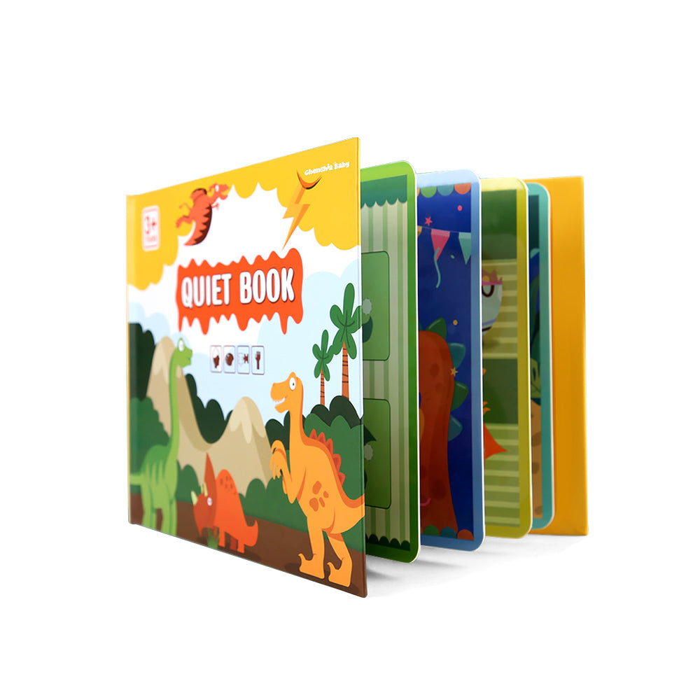 Kids Montessori Picture & Puzzle Sticker Quiet Book - Dinosaur