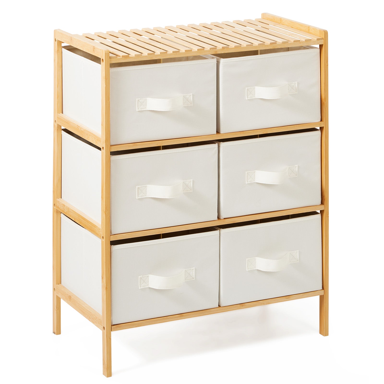 Bamboo Pull Out Drawer Organizer Home Office Storage Rack
