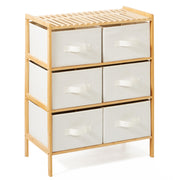 Bamboo Pull Out Drawer Organizer Home Office Storage Rack