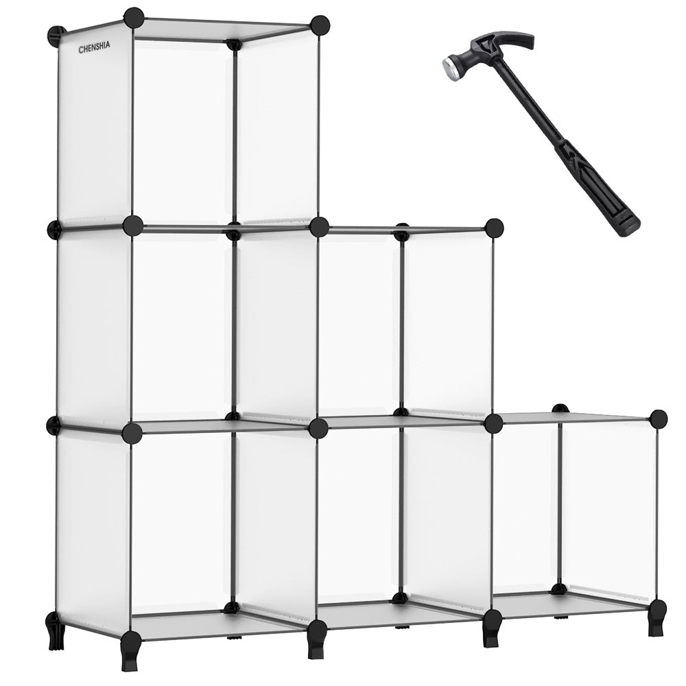 6-Cube Storage Organiser Modular Stackable Plastic Shelving Wardrobe Units