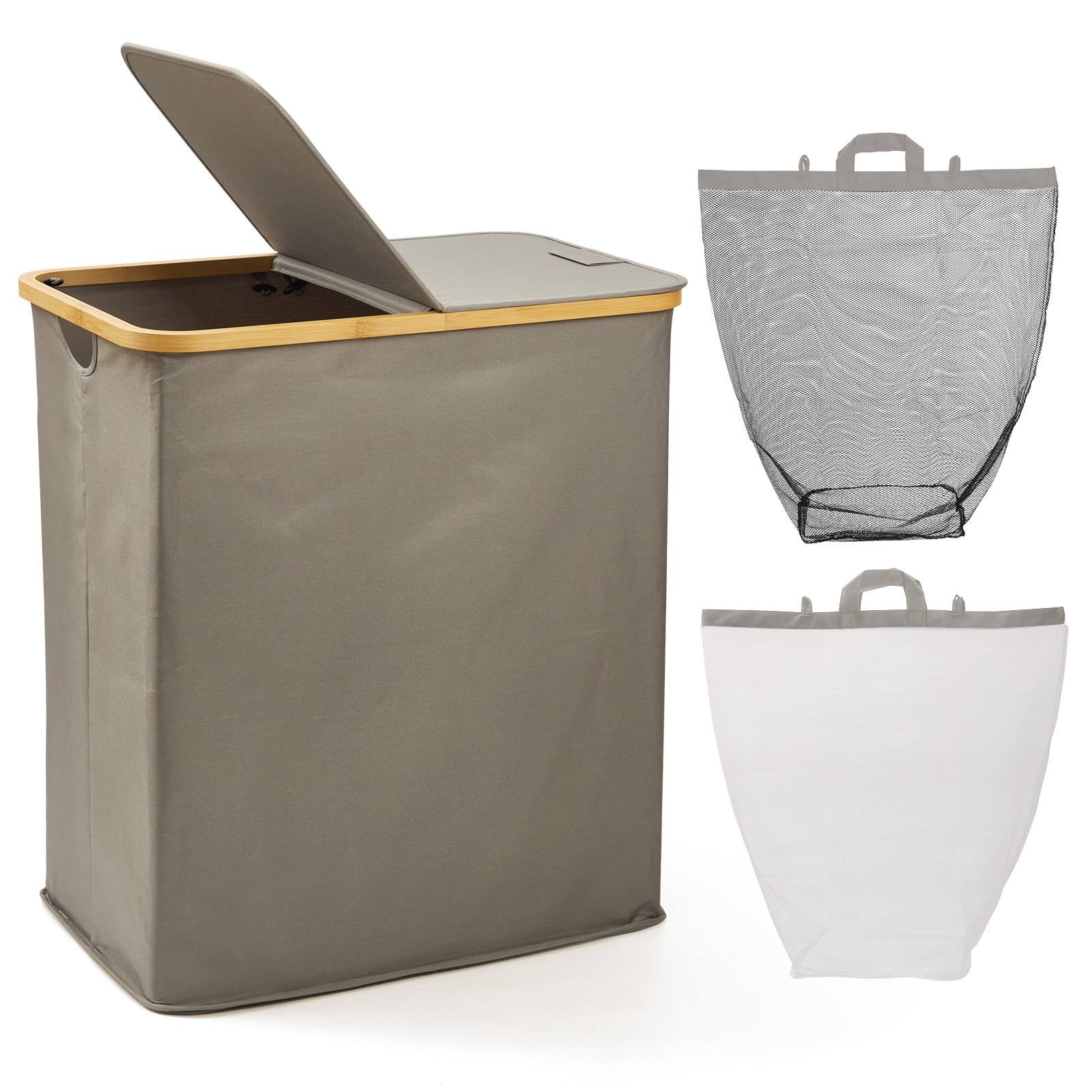 140L Double Laundry Hamper with Lid