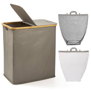 140L Double Laundry Hamper with Lid