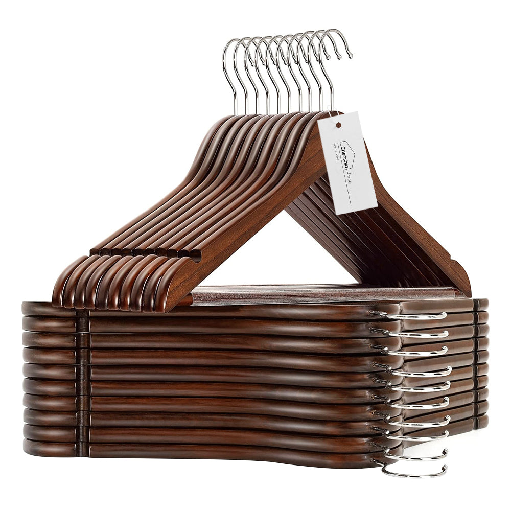 Dark Brown Anchor Wooden Hanger Set - 20Pc