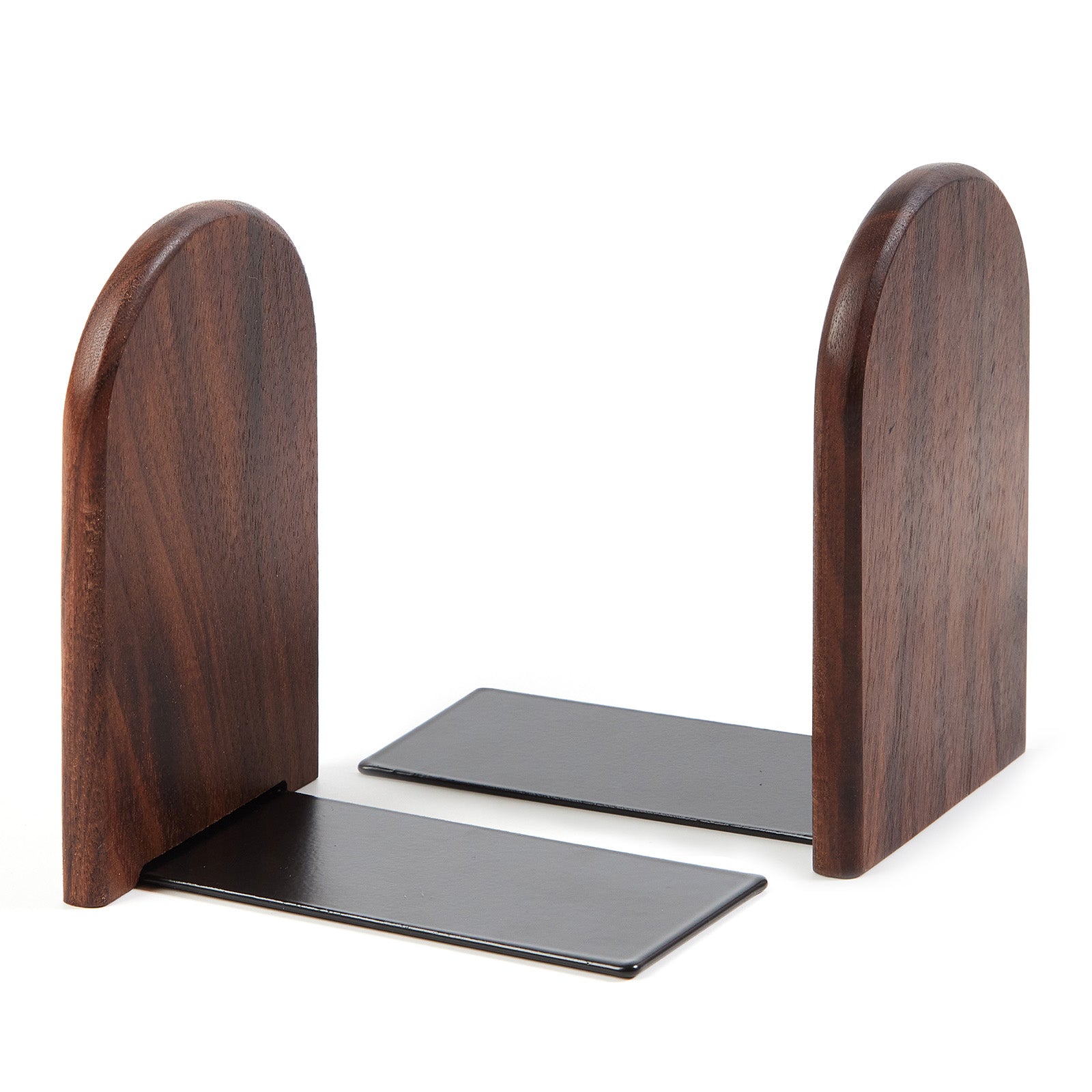 L-Shaped Walnut Wood Bookends - 2Pcs