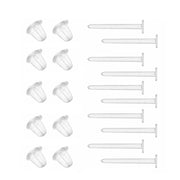 Unisex Transparent Stud Earrings - 10 Pieces