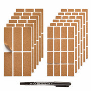 Waterproof Cork Labels 132pc Stickers with Pen for Organizing-2 SIZE