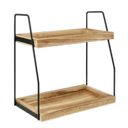 2-Tier Wooden Countertop Organizer Rack