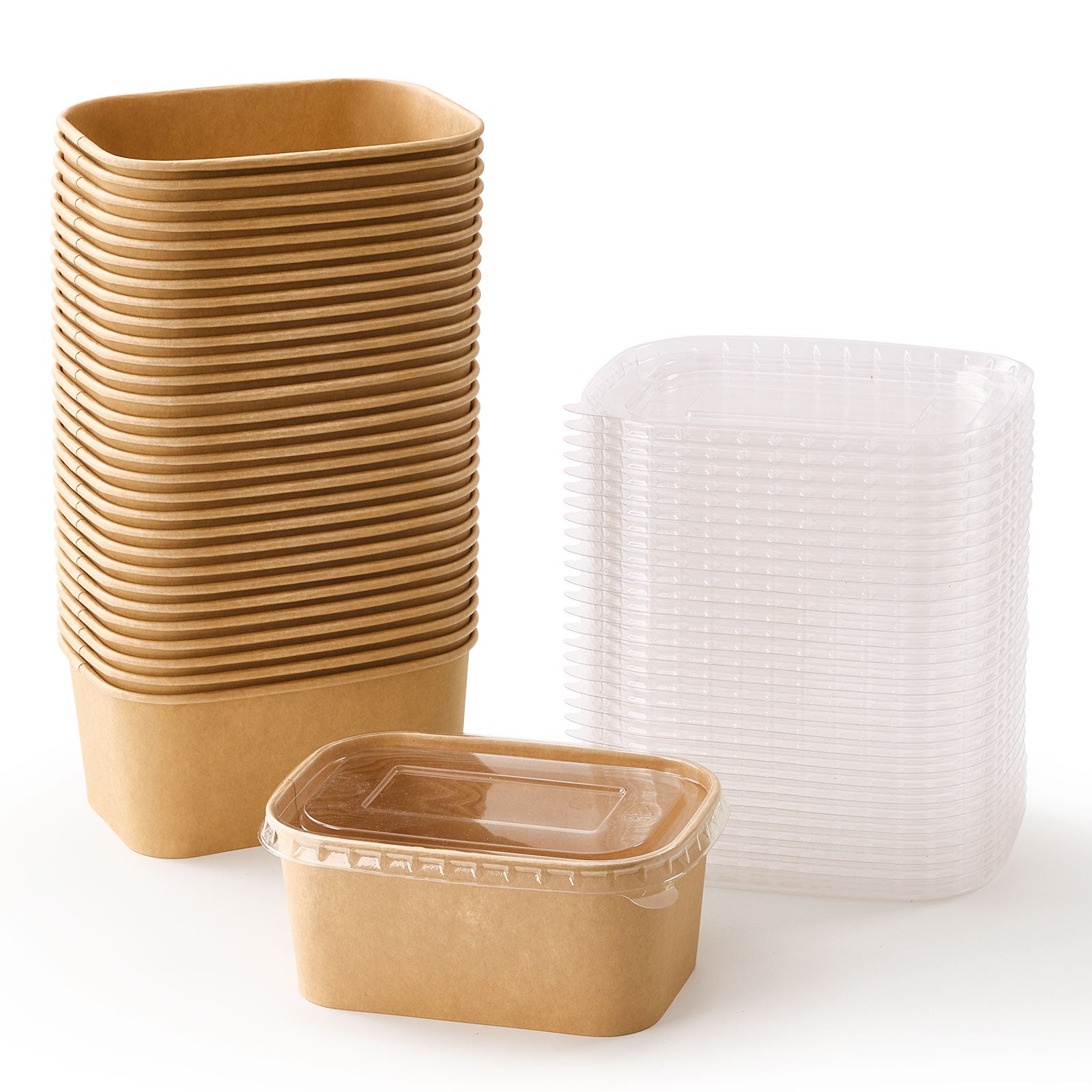30Pc Kraft Paper Food Containers