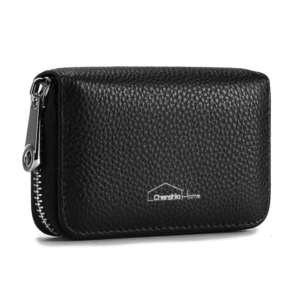 Faux Leather Wallet Unisex RFID Blocking Travel Card Holder - 12-Slot
