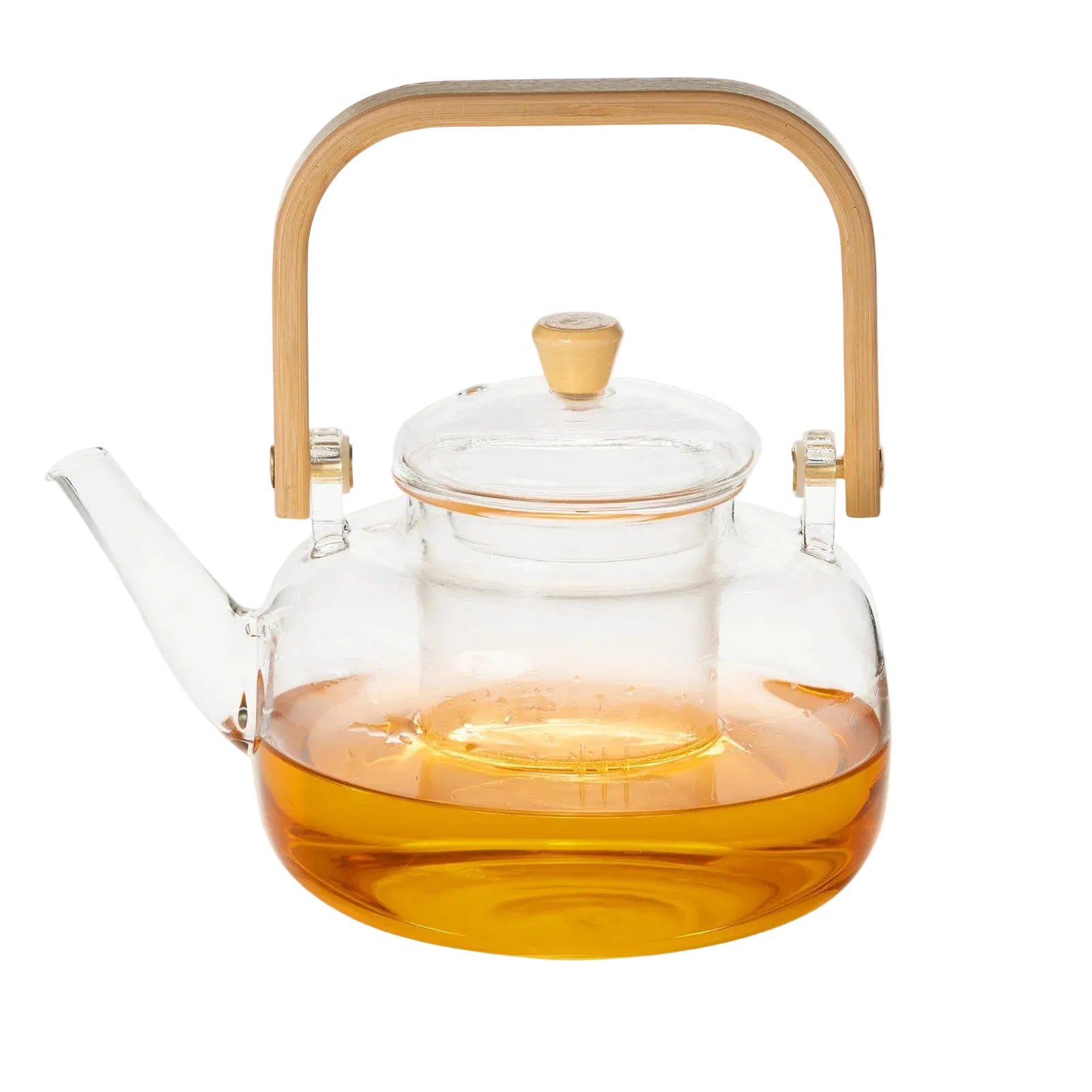 1L Borosilicate Glass Teapot with Bamboo Handle & Glass Infuser
